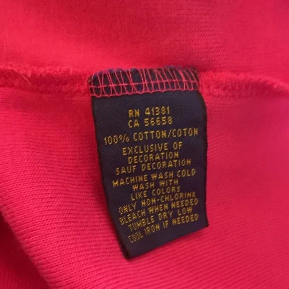 Polo Scoop Neck Long Sleeve Shirt Sz L Bright Pink 100% Cotton - Picture 6 of 7